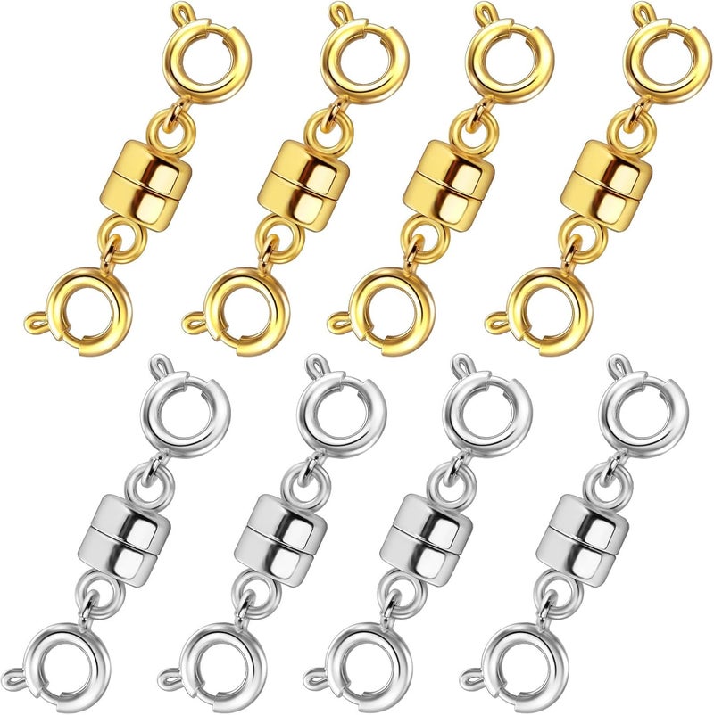 Qulltk Double Magnetic Necklace Clasps and Closures 14K Gold and Silver Bracelet Extender Jewelry Clasps Converters for DIY Jewelry Making - Image 1